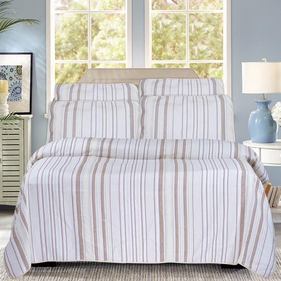 cxmicrotex Jacquard Stripe Bailiú Leapa Línéadaigh Cóir Leapa Cuilteáilte