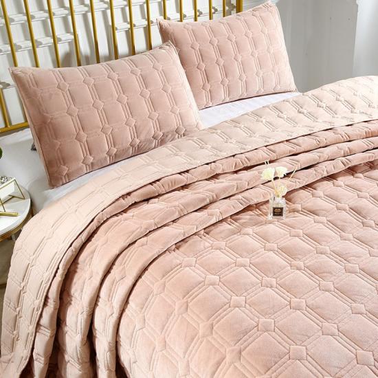 Clúdaíonn Comforter Cuilteáilte Pink Set Cuilt lomra Ultra-Bog